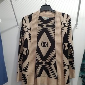Maurices Tan and Black Sweater Cardigan